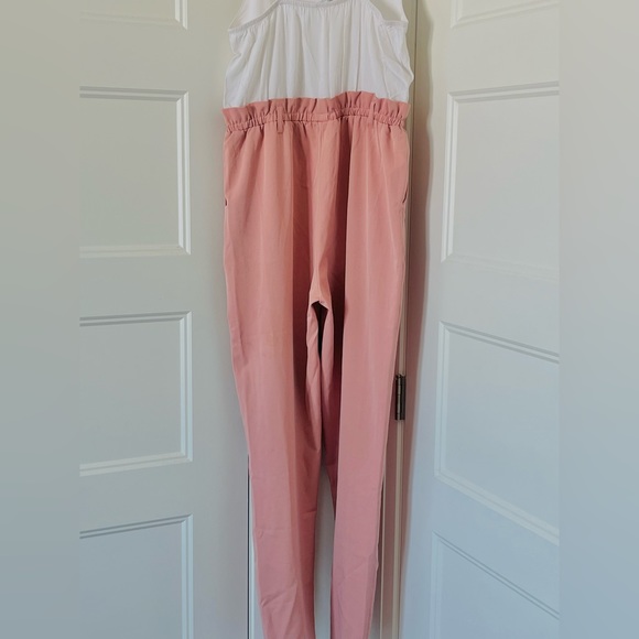 Girls Pink and White Jumpsuit - Picture 3 of 5